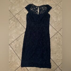 NAVY BLUE LACE BODYCON DRESS